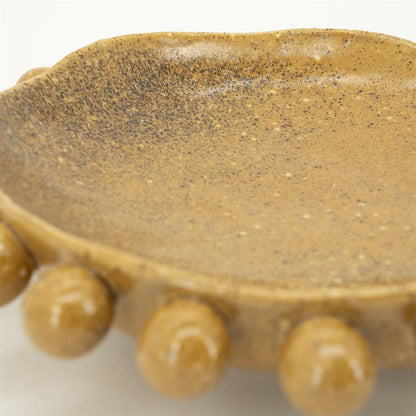 Schaal Viro geel aardewerk, detail van het materiaal