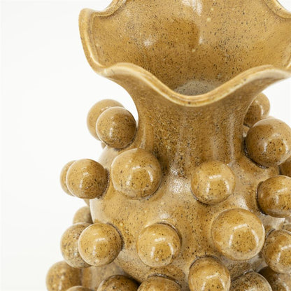 Vaas Viro geel aardewerk, detail van het materiaal