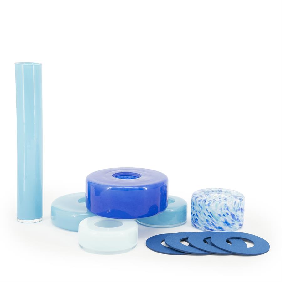 Vaas Golas blauw glas