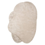 Vloerkleed Praia beige polyester, bovenaanzicht op witte achtergrond