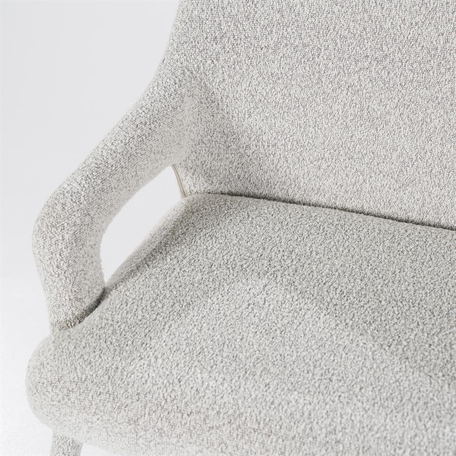 Halbank Fika beige stof, detail van het materiaal