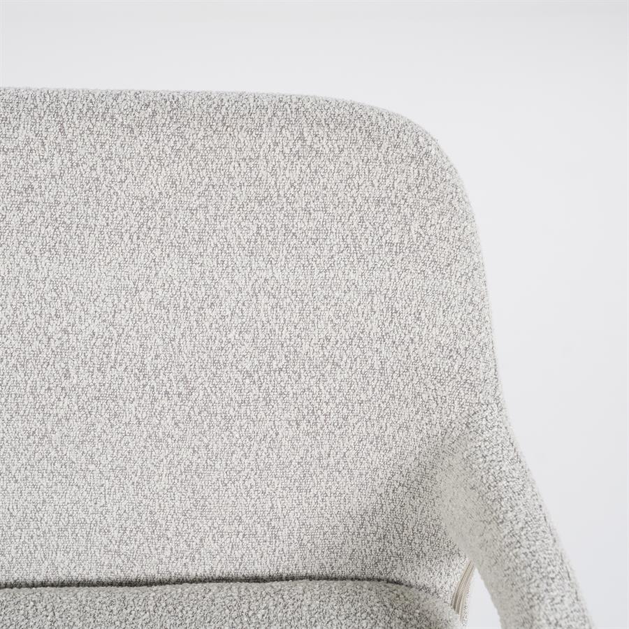 Halbank Fika beige stof, detail van het materiaal