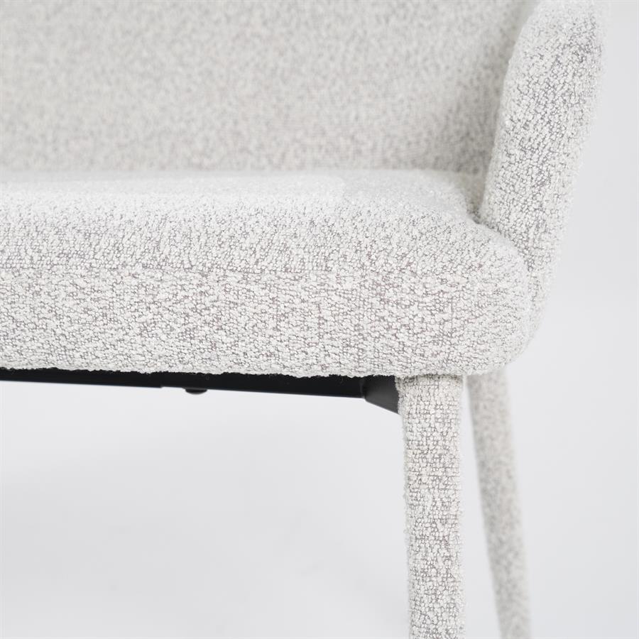 Halbank Fika beige stof, detail van het materiaal