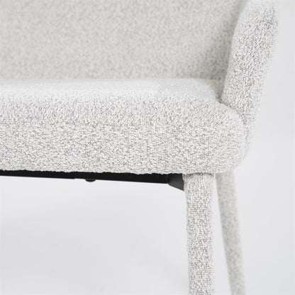 Halbank Fika beige stof, detail van het materiaal