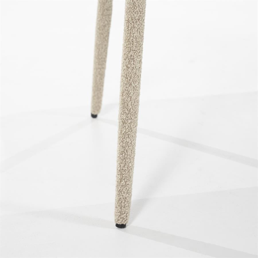 Halbank Fika taupe stof, detail van het materiaal