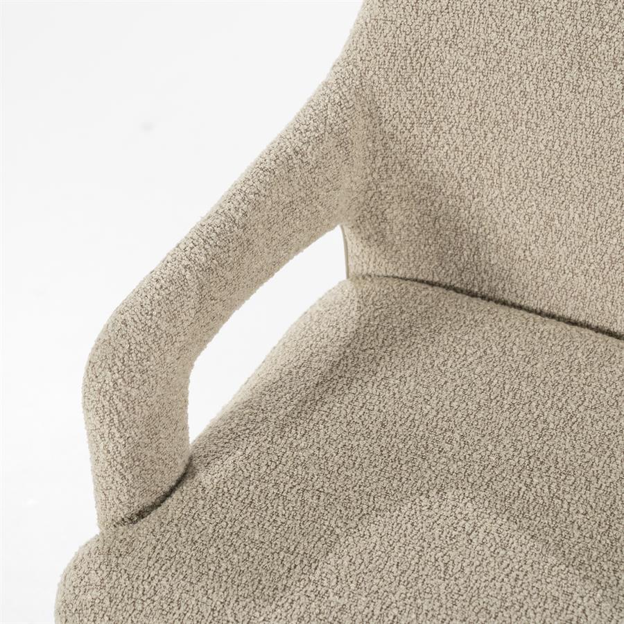 Halbank Fika taupe stof, detail van het materiaal