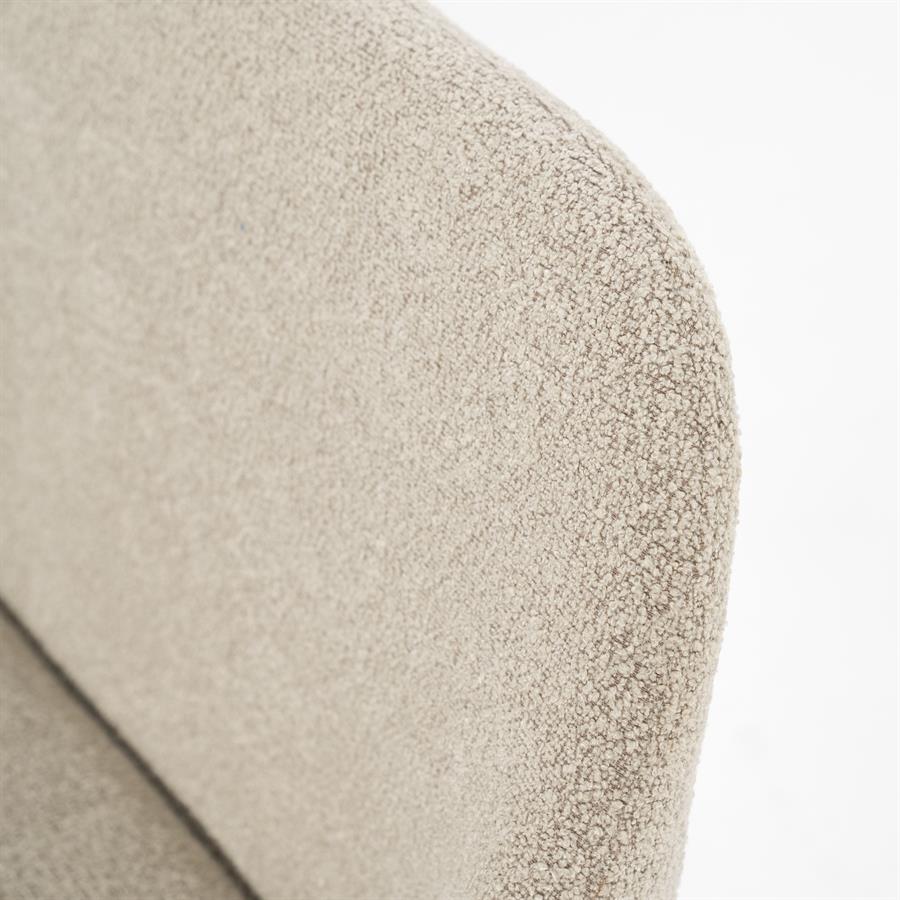 Halbank Fika taupe stof, detail van het materiaal