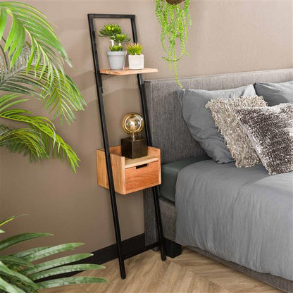 Nachtkastje Step | 1 Lade | Naturel Massief Acacia