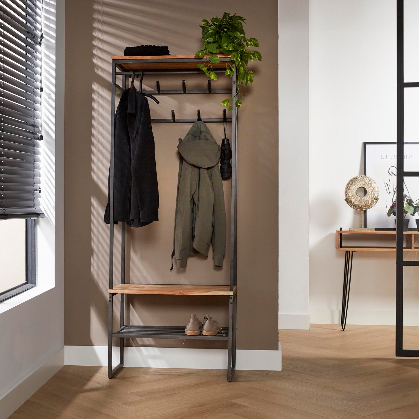 Kapstok Els | 8 haken | Naturel Acaciahout