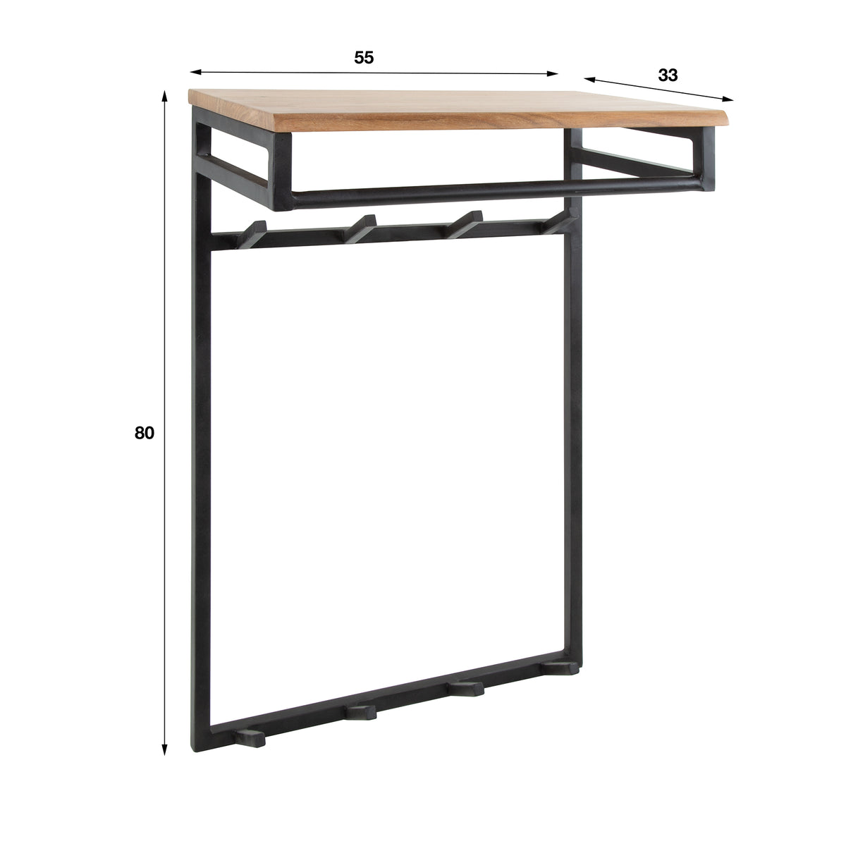 Kapstok Custom Hoog| Massief Acacia Naturel