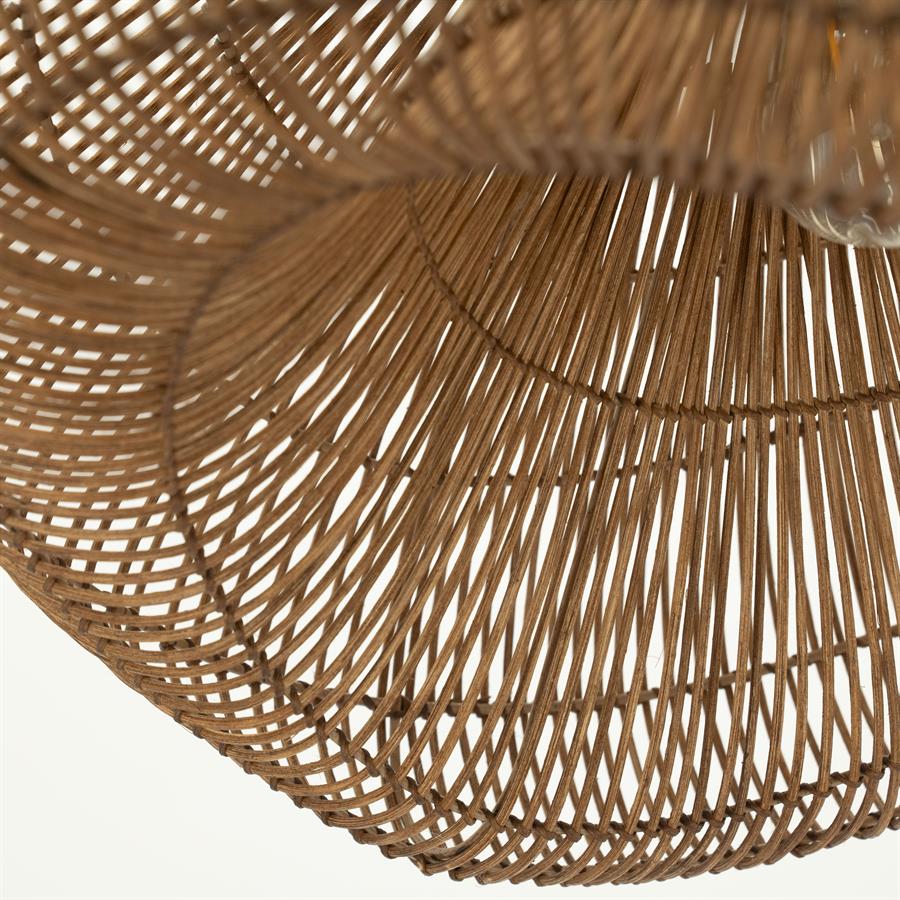 Hanglamp Lunar bruin metaal, detail van het materiaal