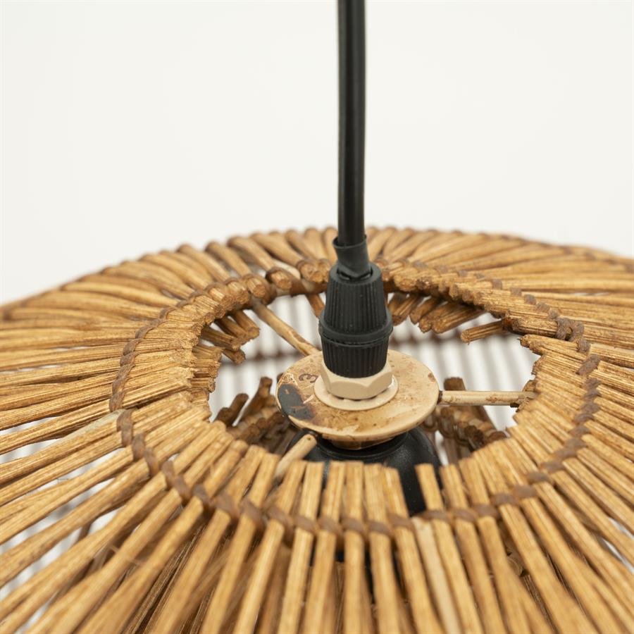 Hanglamp Lunar bruin metaal, detail van het materiaal