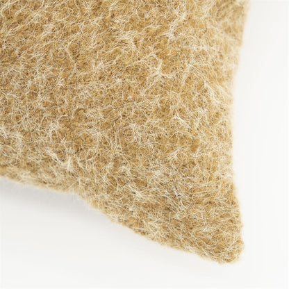 Sierkussen Kelso geel polyester, detail van het materiaal