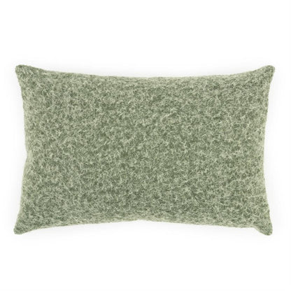 Sierkussen Kelso groen polyester, vooraanzicht op witte achtergrond