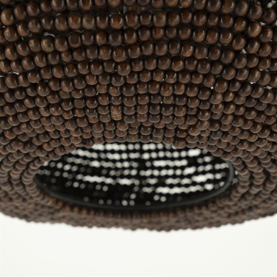 Hanglamp Shanga bruin ijzer 23 cm, detail van het materiaal