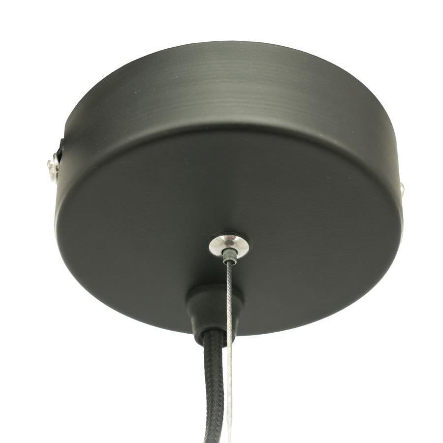 Hanglamp Shanga bruin ijzer 23 cm, detail van het materiaal