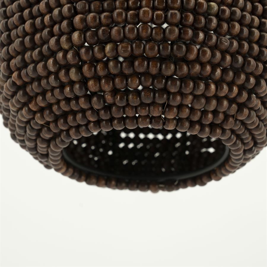 Hanglamp Shanga bruin ijzer 42 cm, detail van het materiaal