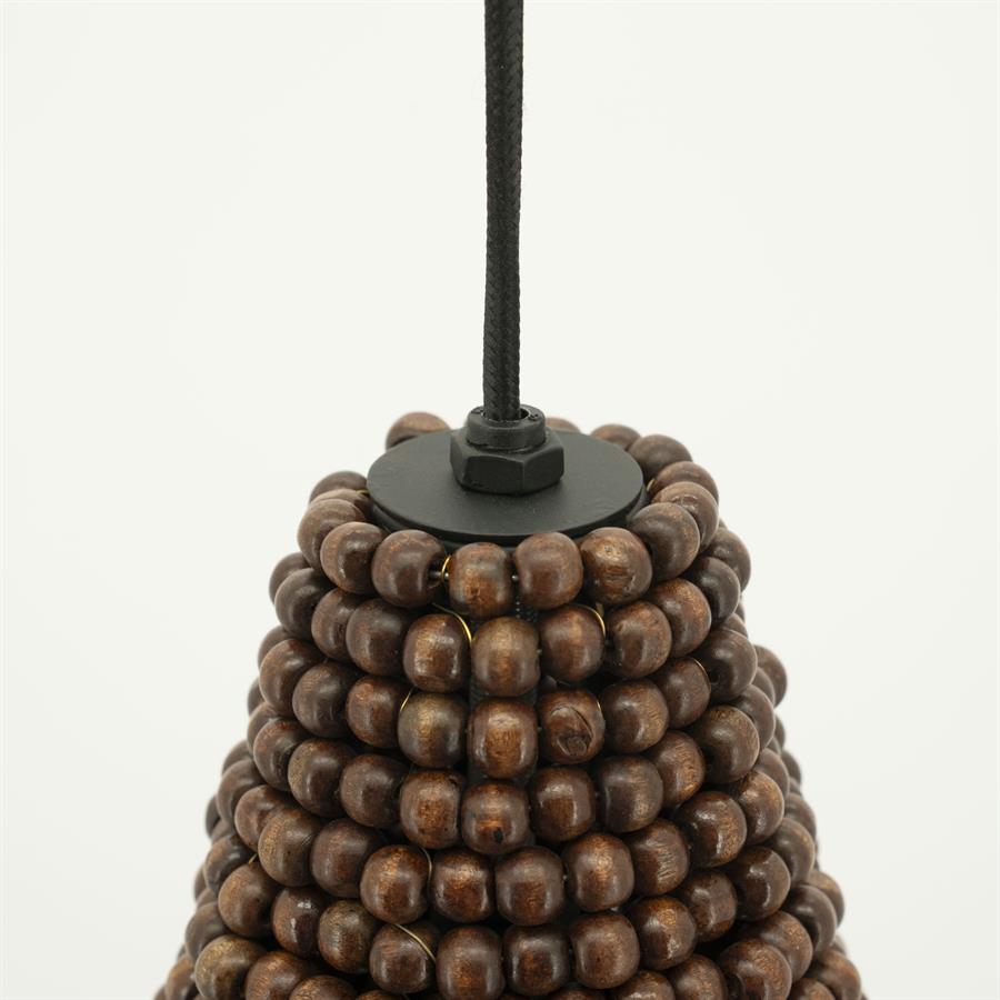 Hanglamp Shanga bruin ijzer 40 cm, detail van het materiaal