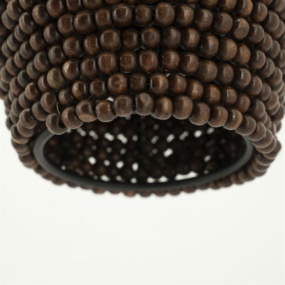 Hanglamp Shanga bruin ijzer 40 cm, detail van het materiaal