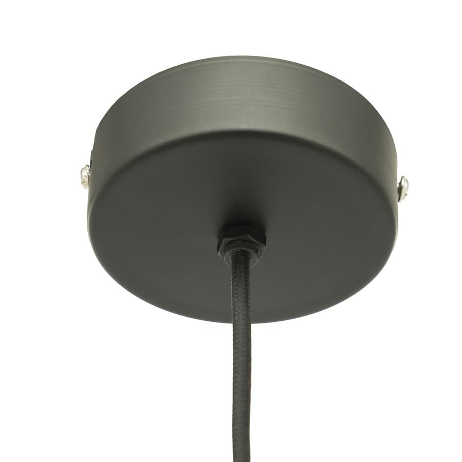 Hanglamp Shanga bruin ijzer 40 cm, detail van het materiaal