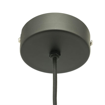 Hanglamp Shanga bruin ijzer 40 cm, detail van het materiaal