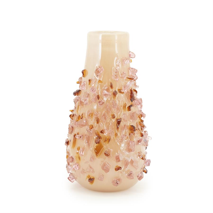 Vaas & Pot Quartz oranje glas, vooraanzicht op witte achtergrond