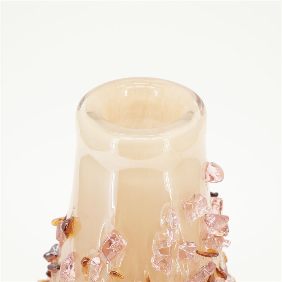 Vaas & Pot Quartz oranje glas, detail van het materiaal