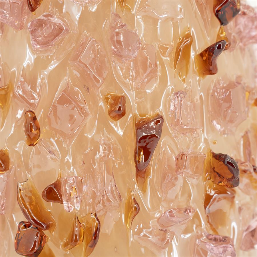 Vaas & Pot Quartz oranje glas, detail van het materiaal