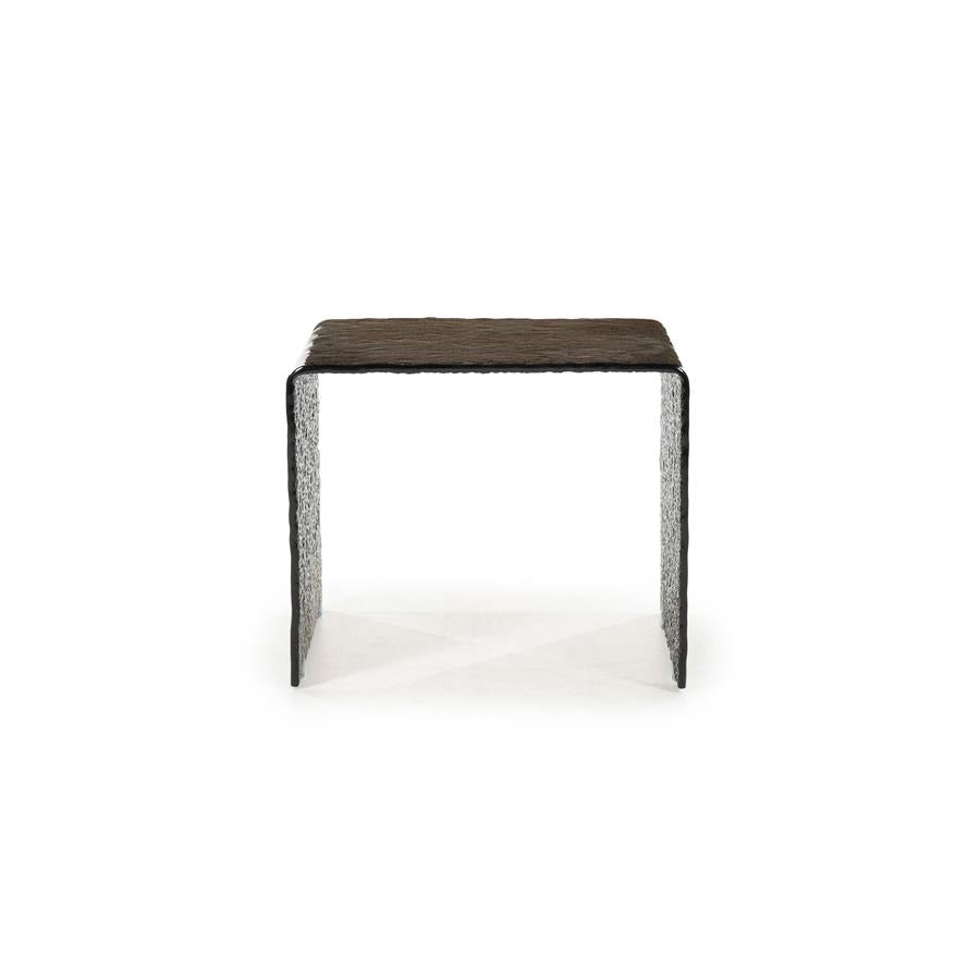 Bijzettafel Ripple | Bruin Glas