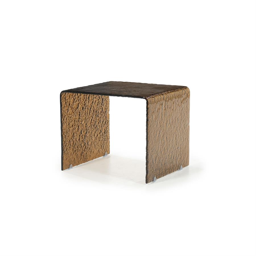 Bijzettafel Ripple | Bruin Glas