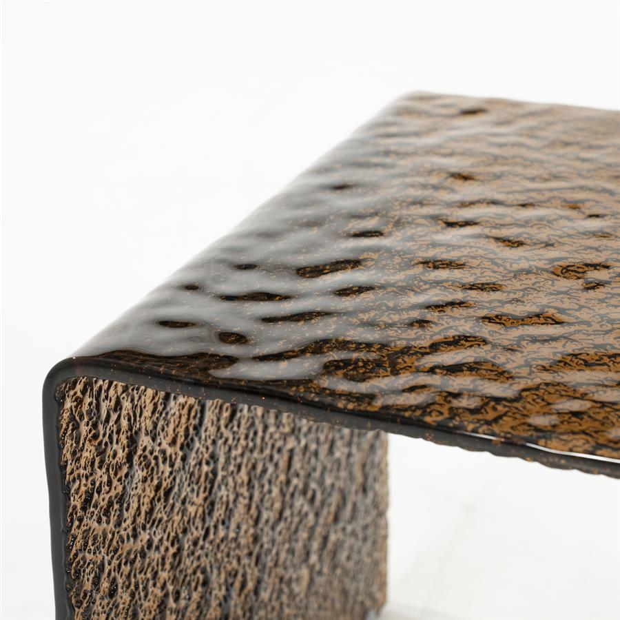 Bijzettafel Ripple | Bruin Glas
