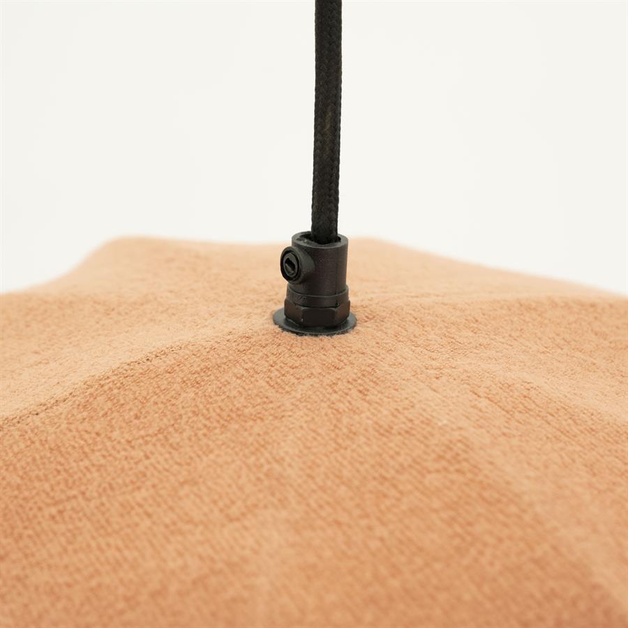 Hanglamp Vinta oranje katoen, detail van het materiaal