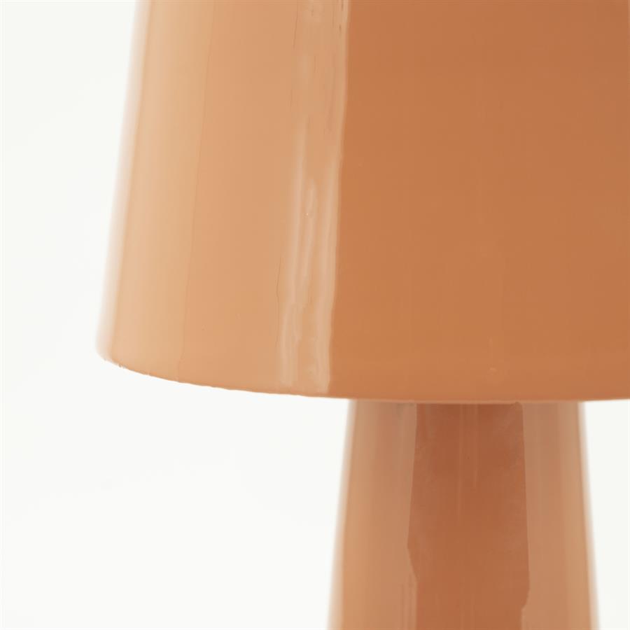 Tafellamp Alvo oranje ijzer, detail van het materiaal