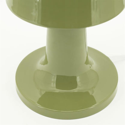 Tafellamp Alvo groen ijzer, detail van het materiaal