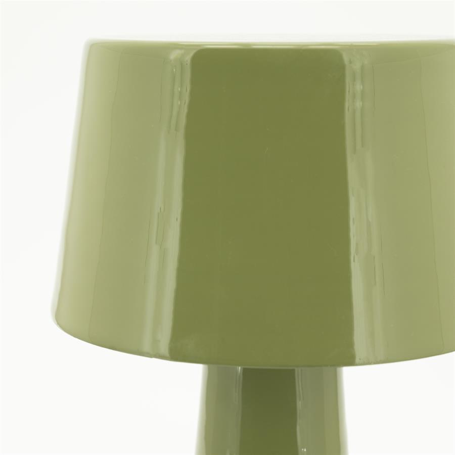 Tafellamp Alvo groen ijzer, detail van het materiaal