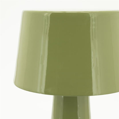 Tafellamp Alvo groen ijzer, detail van het materiaal