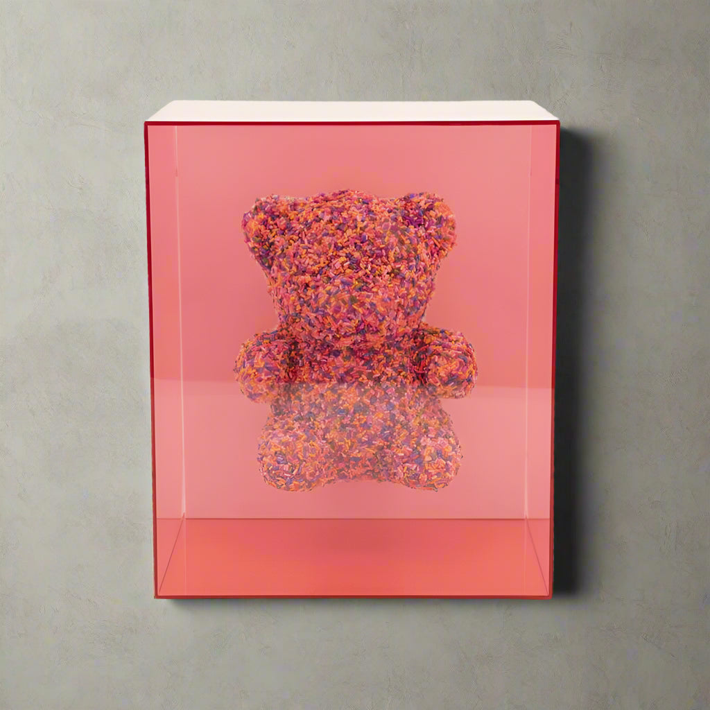 Wand decoratie Teddy | Roze Acryl, Rubber & Foam