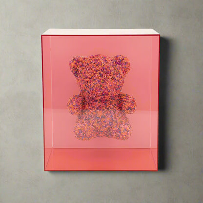 Wand decoratie Teddy | Roze Acryl, Rubber & Foam