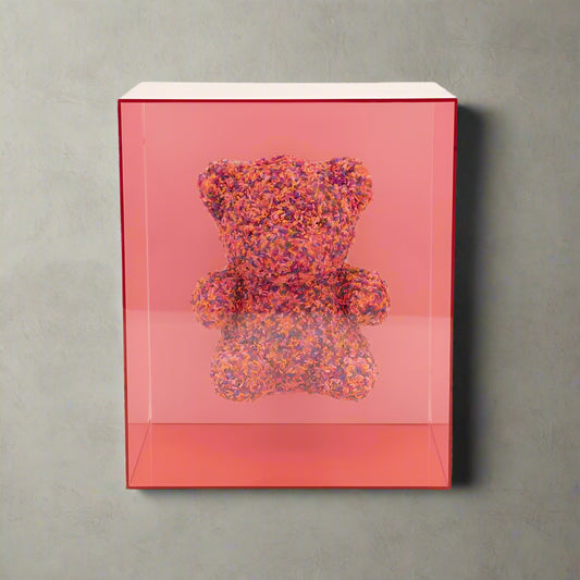 Wand decoratie Teddy | Roze Acryl, Rubber & Foam