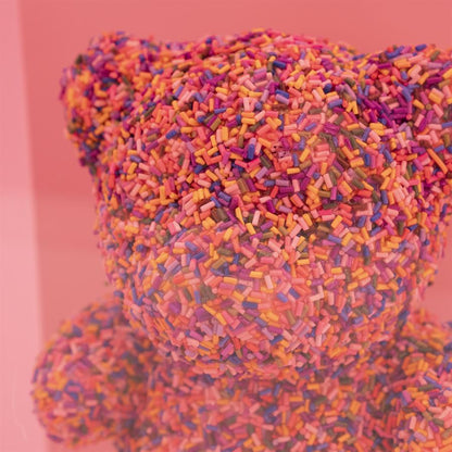 Wand decoratie Teddy | Roze Acryl, Rubber & Foam