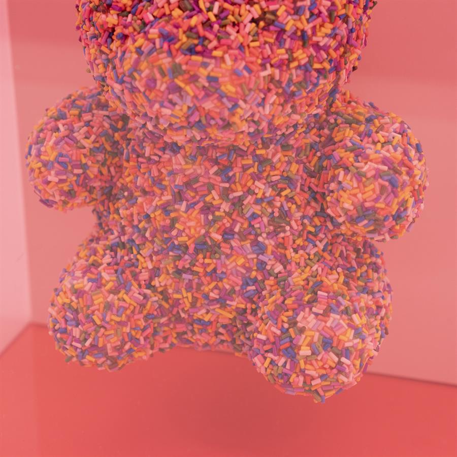 Wand decoratie Teddy | Roze Acryl, Rubber & Foam