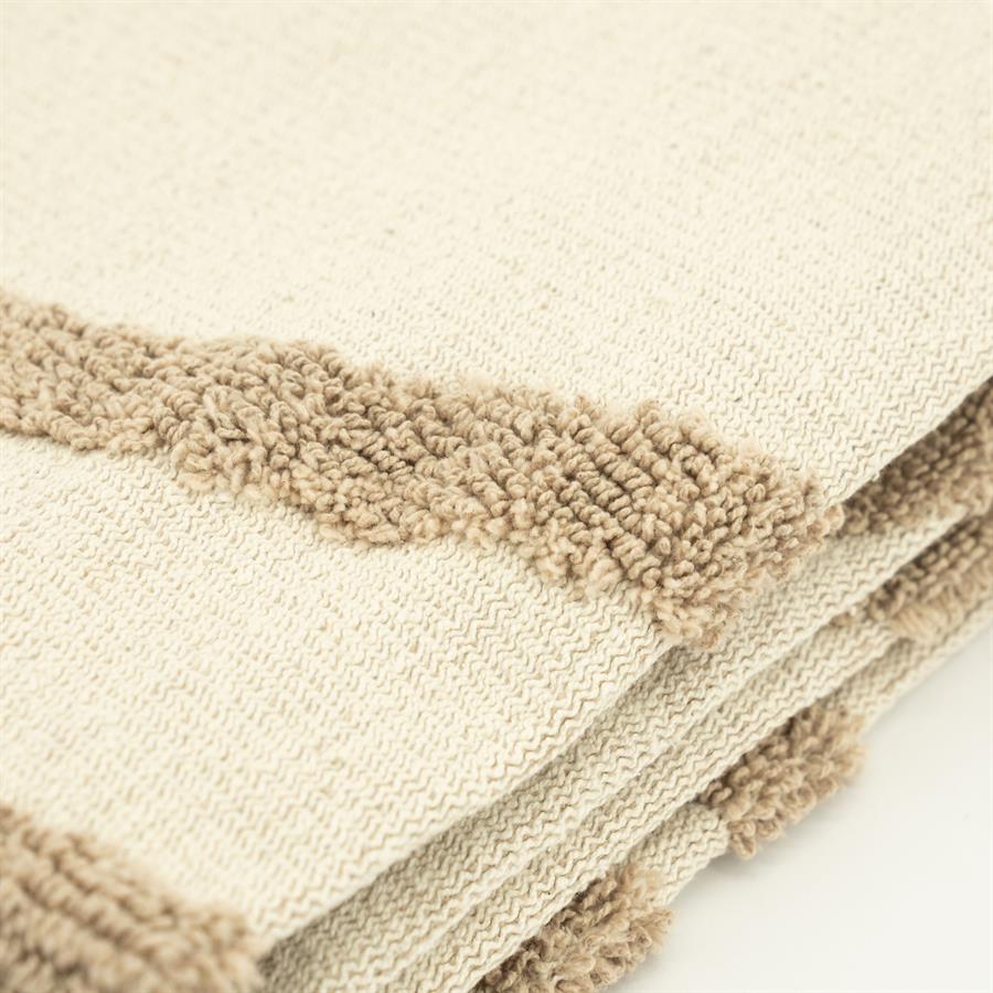 Deken (naamproduct) | Taupe 95% katoen 5% polyester