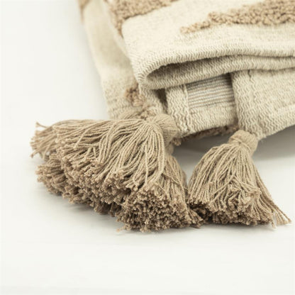 Deken (naamproduct) | Taupe 95% katoen 5% polyester