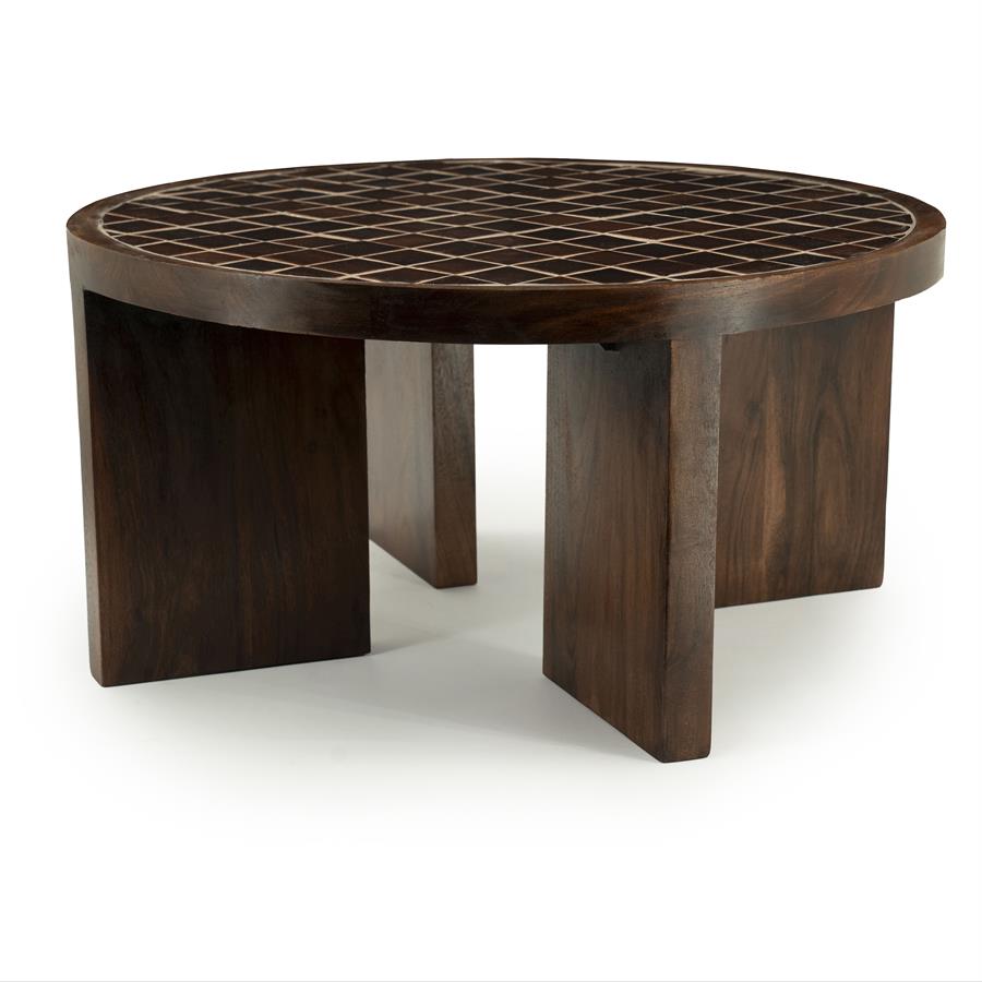 Salontafel Eliana | Bruin Mangohout & Keramiek