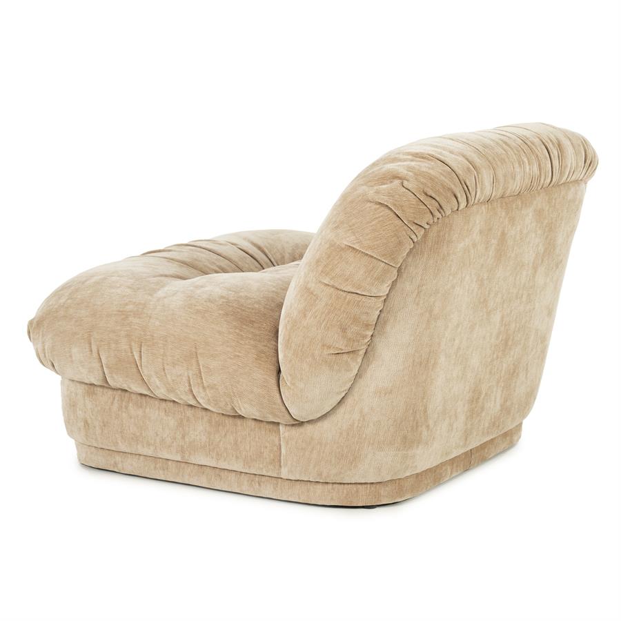 Fauteuil Nook beige polyester, schuin achteraanzicht op witte achtergrond