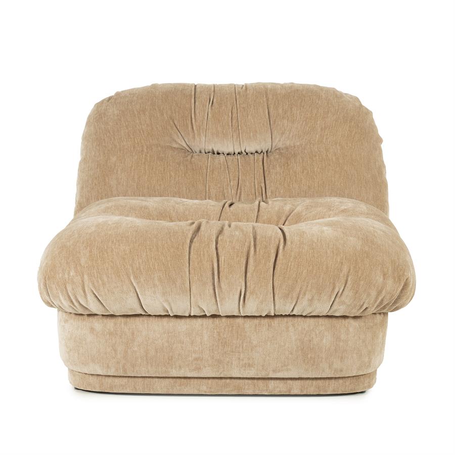 Fauteuil Nook beige polyester, vooraanzicht op witte achtergrond