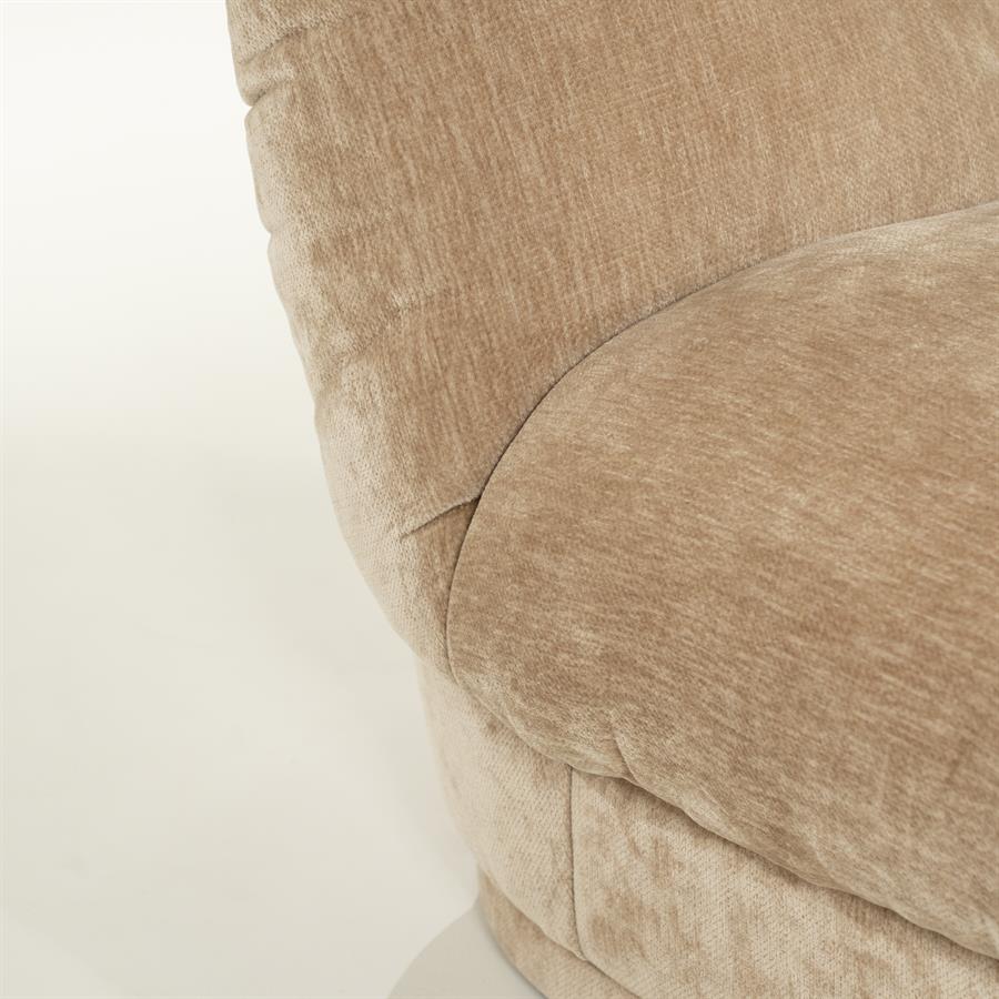 Fauteuil Nook beige polyester, detail van het materiaal