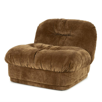 Fauteuil Nook geel polyester, schuin vooraanzicht op witte achtergrond