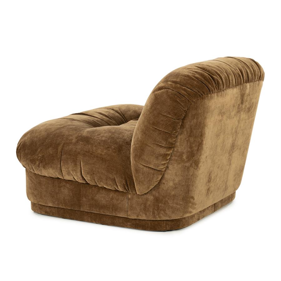 Fauteuil Nook geel polyester, schuin achteraanzicht op witte achtergrond