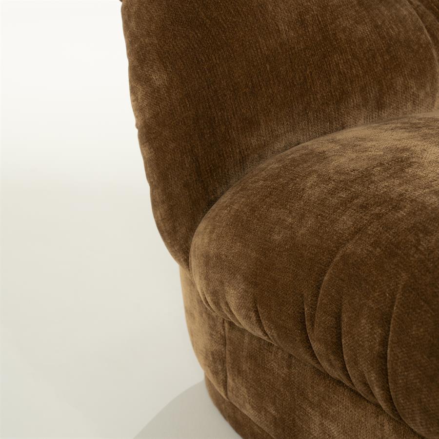 Fauteuil Nook geel polyester, detail van het materiaal